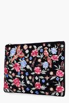Thumbnail for your product : boohoo Lexi Embroidered Bird Floral Clutch Bag