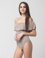 Thumbnail for your product : Full Tilt Off The Shoulder Flounce Womens Bodysuit
