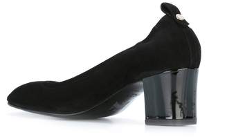 Lanvin contrast block heel pumps
