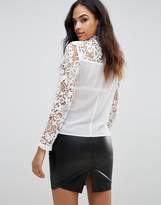 Thumbnail for your product : Lipsy Lace Sleeve Frill Detail Blouse