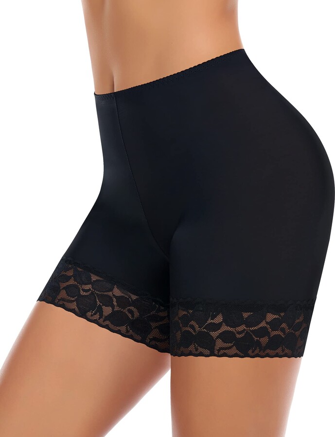 INNERSY Women's Slip Shorts For Under Dresses High Waisted Shorts 3 Pack L Pink Light Gray White