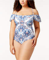 Thumbnail for your product : Becca ETC Plus Size Naples Off-The-Shoulder One-Piece Swimsuit