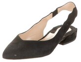 Thumbnail for your product : Chloé Suede Scalloped Accent Slingback Flats Black