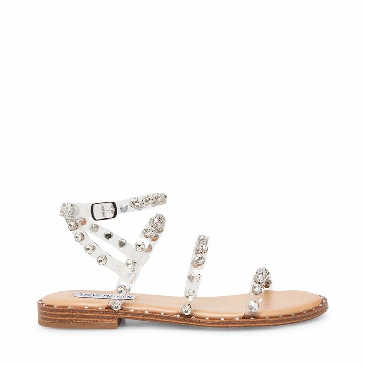 womens clear flat sandals