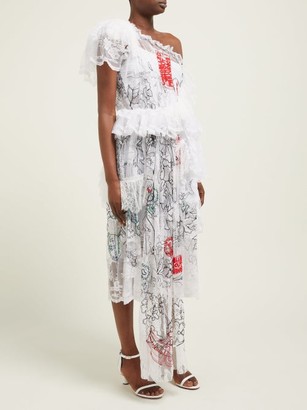 Preen by Thornton Bregazzi Giselle Asymmetric Embroidered-tulle Dress - White Multi