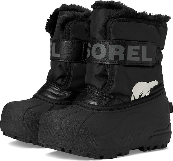 Sorel Kids Childrens Snow Commander (Toddler/Little Kid) Kids Shoes Black/Charcoal : 9 Toddler M, Synthetic