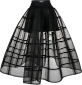 caged A-line midi skirt 