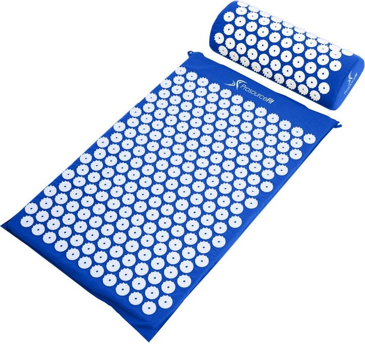 ProsourceFit Blue 25 in. x 15.75 in. Acupressure Mat and Pillow Set for Back/Neck Pain Relief and Muscle Relaxation (2.73 sq. ft.)