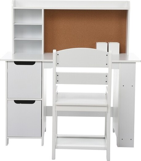 SunnyFurn Children'sDeskandChairSetwithStorageShelfKids'SchoolStudyDeskSetPerfectforBedrooms