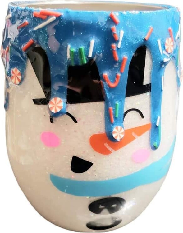 Epoxy Glitter Snowman Stainless Steel Tumbler With Ice Drip, Tumbler, Winter Themed Christmas Lid