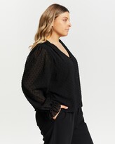 Thumbnail for your product : Atmos & Here Atmos&Here Curvy - Women's Black Shirts & Blouses - Melanie Dobby Blouse - Size 26 at The Iconic