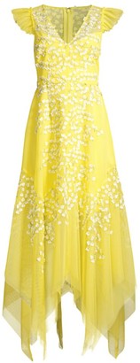 bcbg pleated tulle ruffle dress