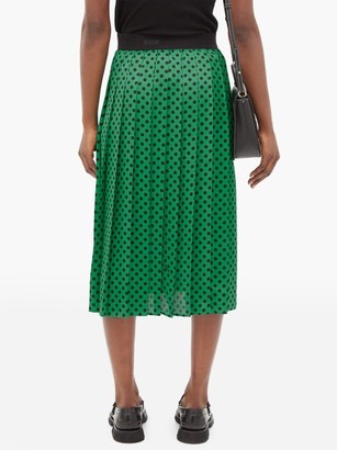 MSGM Polka-dot Pleated Midi Skirt - Green
