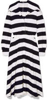 CALVIN KLEIN 205W39NYC - Striped Stretch-jersey Midi Dress - Black