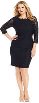 Thumbnail for your product : Adrianna Papell Plus Size Dress, Three-Quarter-Sleeve Lace