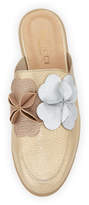 Thumbnail for your product : Sesto Meucci Diza Floral-Embellished Soft Leather Mule Flat