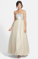 Thumbnail for your product : Xscape Evenings Embellished Lace-Up Back Strapless Satin & Tulle Ballgown