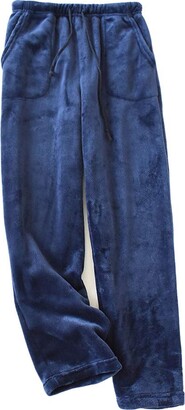Womens Warm Plush Fleece Pyjamas Pants Soft Fluffy Lounge Trousers Flannel Sleepwear Bottoms with Pockets 