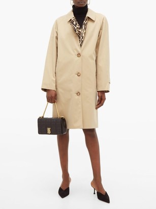 Burberry Leopard-print Lined Cotton Trench Coat - Womens - Beige Multi