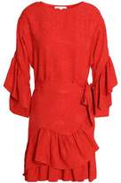 Thumbnail for your product : Maje Tiered Ruffled Jacquard Mini Dress