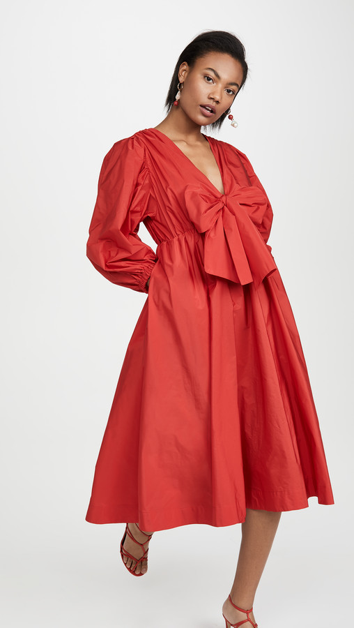 bow front midi dress