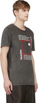 Thumbnail for your product : Robert Geller Charcoal Grey Washed Cotton Text Print T-Shirt