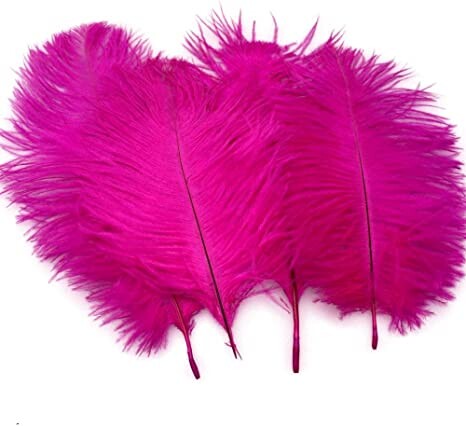 Sowder 20pcs Natural 10-12inch(25-30cm) Ostrich Feathers Plume for Wedding Centerpieces Home Decoration(Fuchsia)