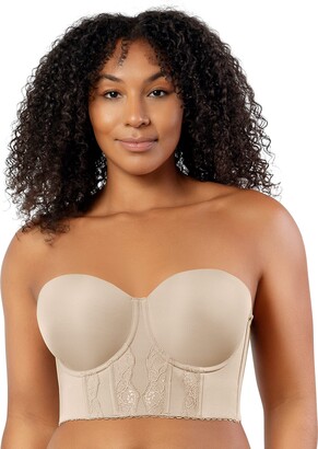  Womens Underwire Contour Multiway Full Coverage Strapless  Bra Plus Size Apricot Pink 32DD