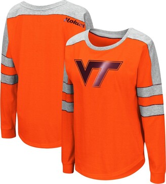 Colosseum Women's Orange Virginia Tech Hokies Trey Dolman Long Sleeve T-Shirt