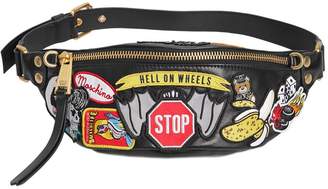 Moschino Hell On Wheels Patches Leather Belt Pack
