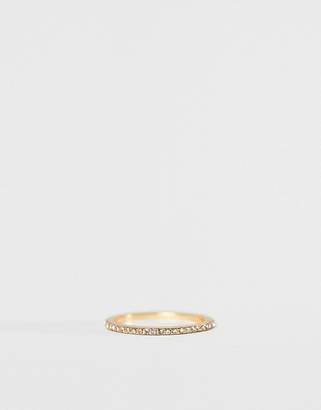 ASOS Curve DESIGN Curve pack of 12 fine rings with crystal in gold