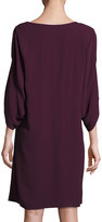 Thumbnail for your product : Eileen Fisher Lantern-Sleeve Silk Georgette Crepe Dress, Plus Size