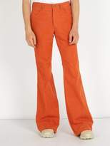 Thumbnail for your product : Gucci Cotton Denim Flared Trousers - Mens - Orange