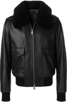 Thumbnail for your product : Ami Zipped Jacket With Quilted Lining And Shearling Collar