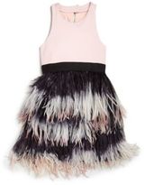 Thumbnail for your product : Milly Minis Girl's Ostrich Feather Knit Dress