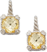 Thumbnail for your product : Judith Ripka Canary Crystal, White Sapphire & Sterling Silver Cushion Drop Earrings