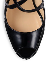 Thumbnail for your product : Christian Louboutin Exagona Patent Leather Crisscross Pumps