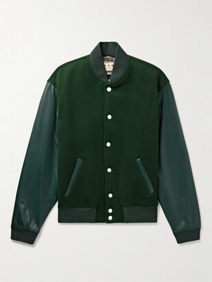 Men's Liam All-Leather Varsity Jacket [Black/White] – LeatherKloset