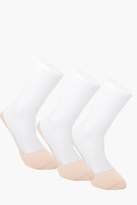 Thumbnail for your product : boohoo 3 Pack Invisible Nude Socks With Grips