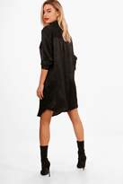 Thumbnail for your product : boohoo 3 In 1 Hammered Satin Shirt Dress