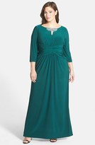 Thumbnail for your product : Alex Evenings Embellished Keyhole Detail A-Line Gown (Plus Size)