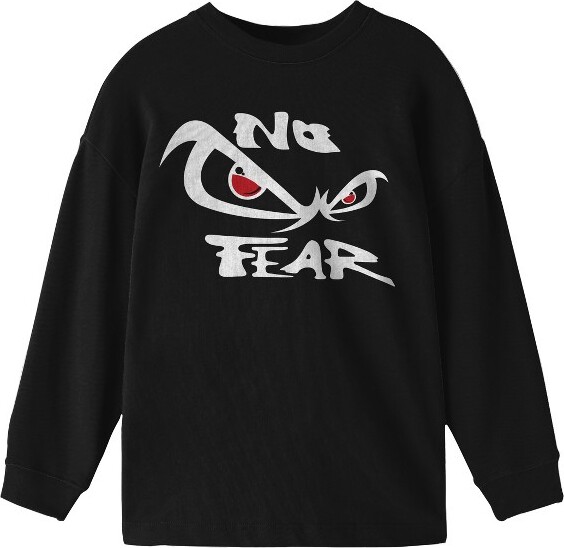 No Fear NoFearClassicLogoYouthBlackCrewNeckLongSleeveTee-XS