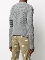 Thumbnail for your product : Thom Browne 4-Bar Aran cable-knit cashmere cardigan