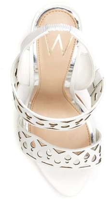 White Leather Double Band Cut Sandal