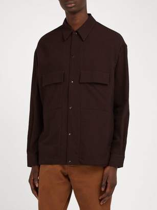 Lemaire Patch Pocket Wool Overshirt - Mens - Brown