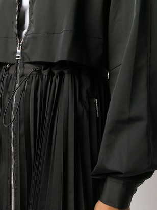 Karl Lagerfeld Paris Pleated Zip-Up Trench Coat