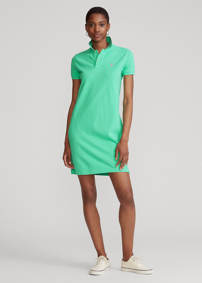 cotton mesh polo dress
