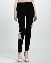 Thumbnail for your product : Lanvin Rose Applique Pants, Black
