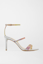 Thumbnail for your product : Sophia Webster Rosalind Glittered Mirrored-leather Sandals