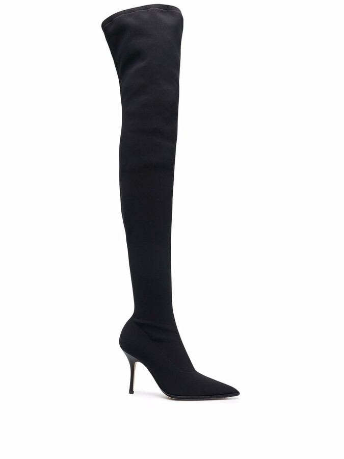 Details about   Large Size 35-47 Womens Pointy Toe Over Knee Thigh High Boots Show High Stiletto 
